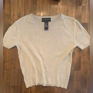 August Silk Cream Short Sleeve Top